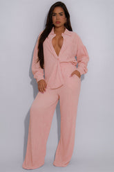 The Blush Textured Pant Set