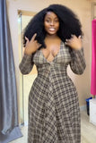 Coffee Date Plaid Maxi Dress