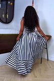 Sorrento Stripe Tie-Shoulder Maxi Dress