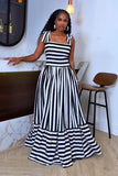 Sorrento Stripe Tie-Shoulder Maxi Dress