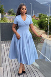 Azure Grace Midi Dress