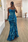 Ocean Ruffle Muse Maxi Dress