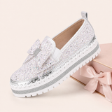 Women Sparkly Loafers - Pink Purple