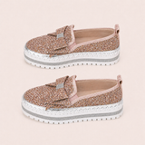 Women Sparkly Loafers - Pink