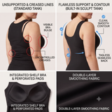 Maggie's All-Day Comfort Double-Lined Sculpt Tank with Built-In Bra