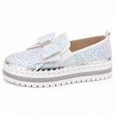 Women Sparkly Loafers - Black Star
