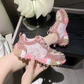 Women's Fashion Rhinestone Letter Sparkling Sneakers