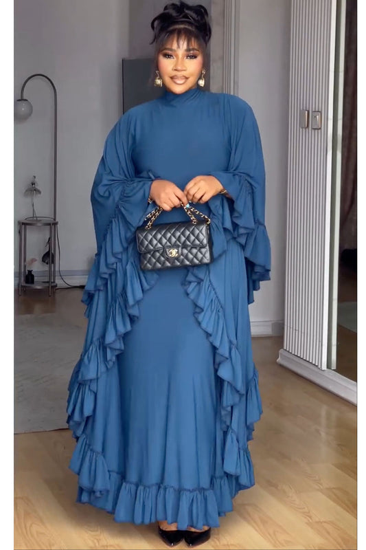 Midnight Ruffle Gown – Women's Dress