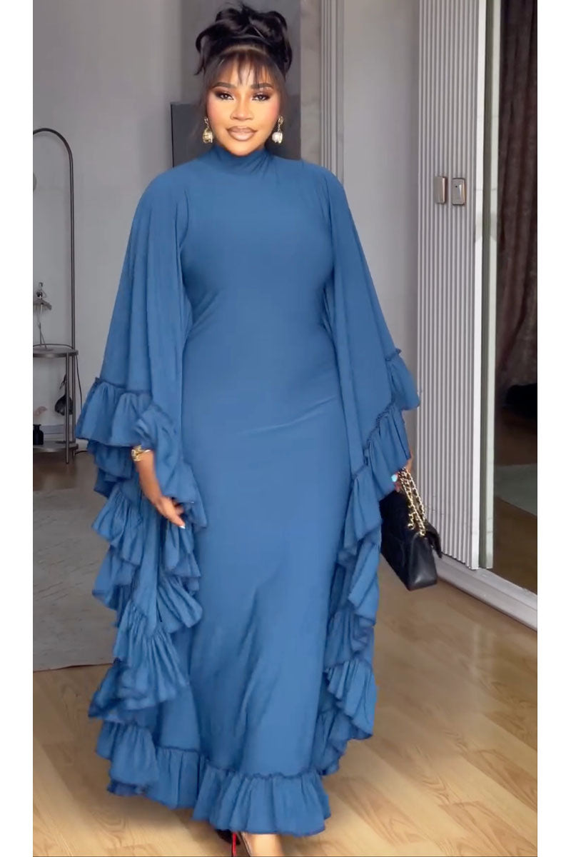 Midnight Ruffle Gown – Women's Dress