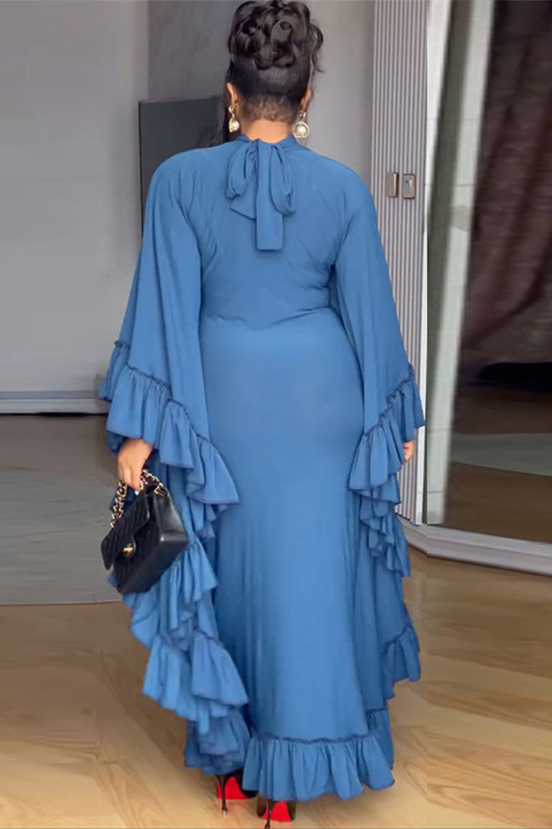 Midnight Ruffle Gown – Women's Dress