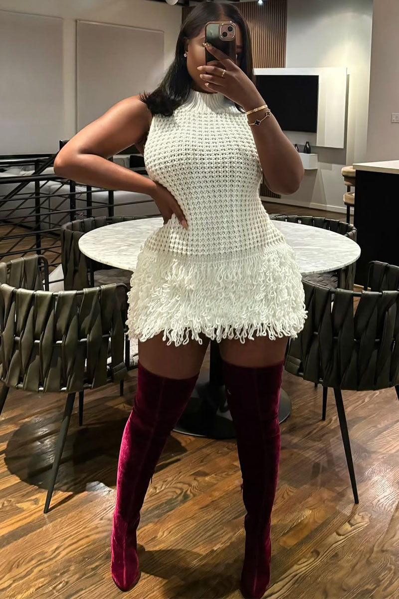 Ivory Siren Fringe Mini – Women's Dress