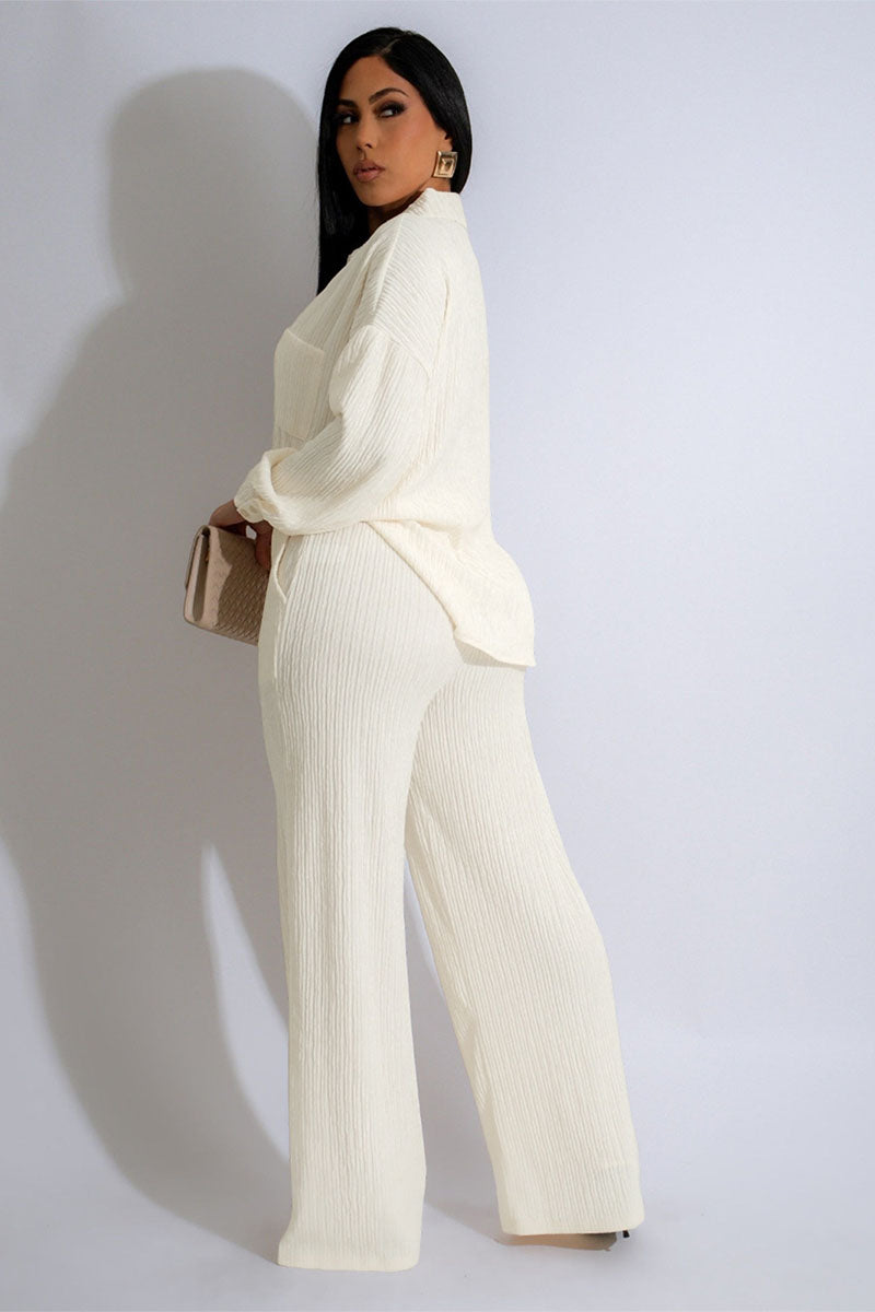The Blush Textured Pant Set