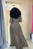 Coffee Date Plaid Maxi Dress