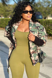 Camo Puffer Peplum Jacket
