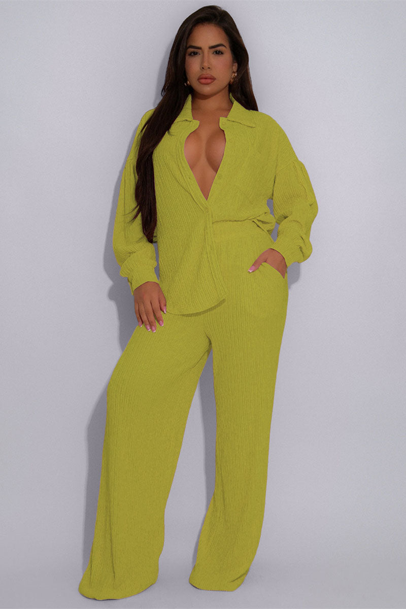 The Blush Textured Pant Set