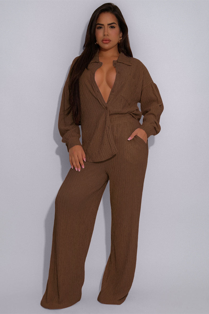 The Blush Textured Pant Set