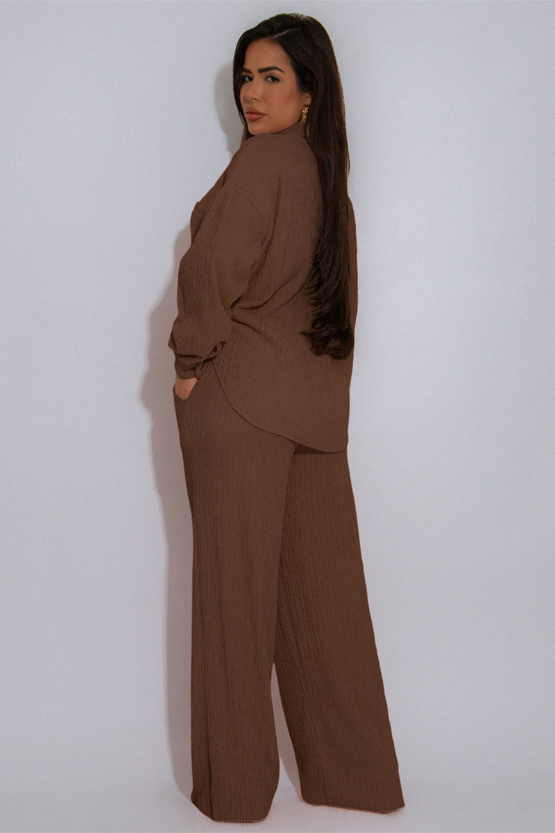 The Blush Textured Pant Set