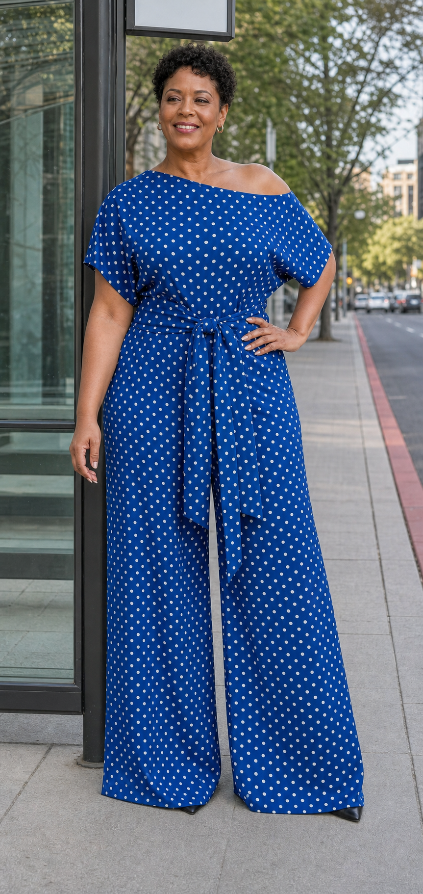 All Over Print Leopard Tie Front Loose Oversized Jumpsuit