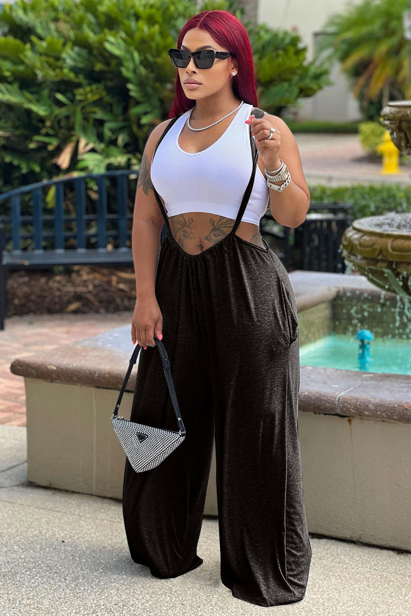 Open Air Wide Leg Jumpsuit Heather