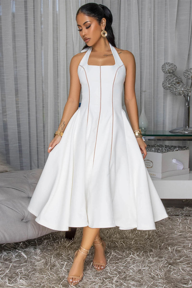 Off-White Halter Luxe Dress