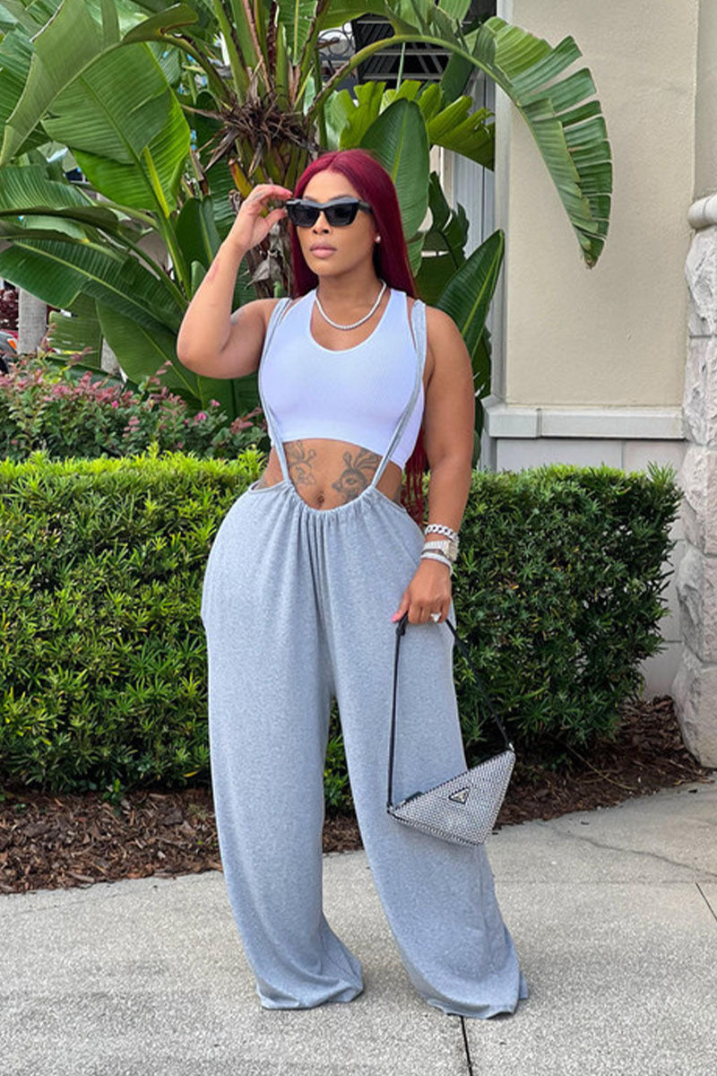 Open Air Wide Leg Jumpsuit Heather