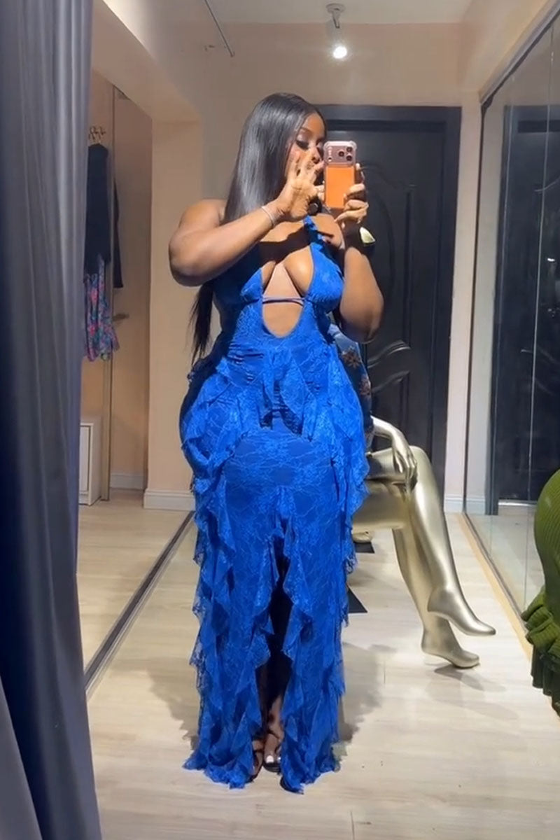 Royal Energy Ruffle Gown