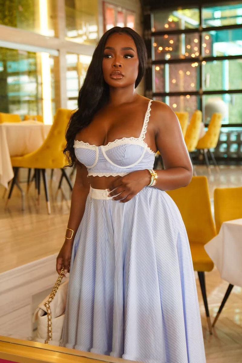 The Pretty Blue Skirt Set