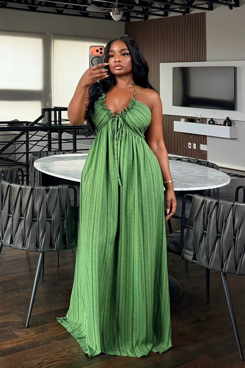 Emerald Pleat Muse Maxi Dress