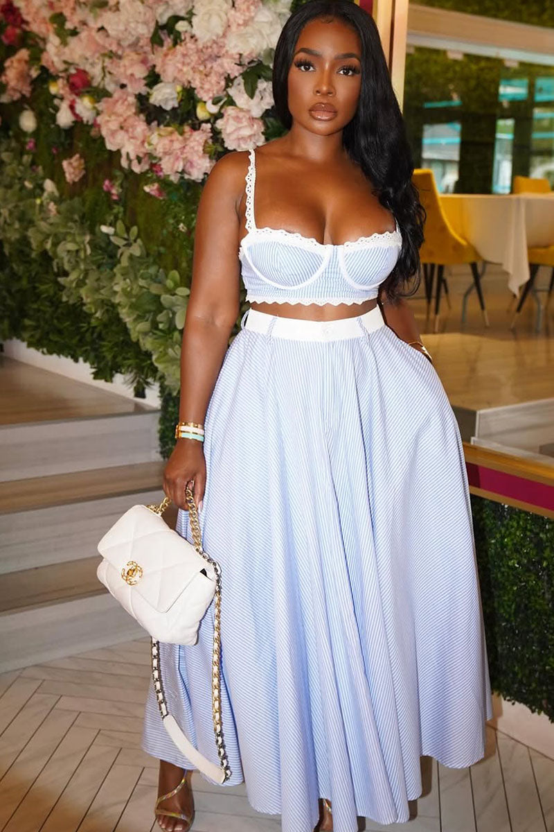 The Pretty Blue Skirt Set