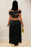 Sienna Muse Off-Shoulder Cutout Draped Maxi Dress