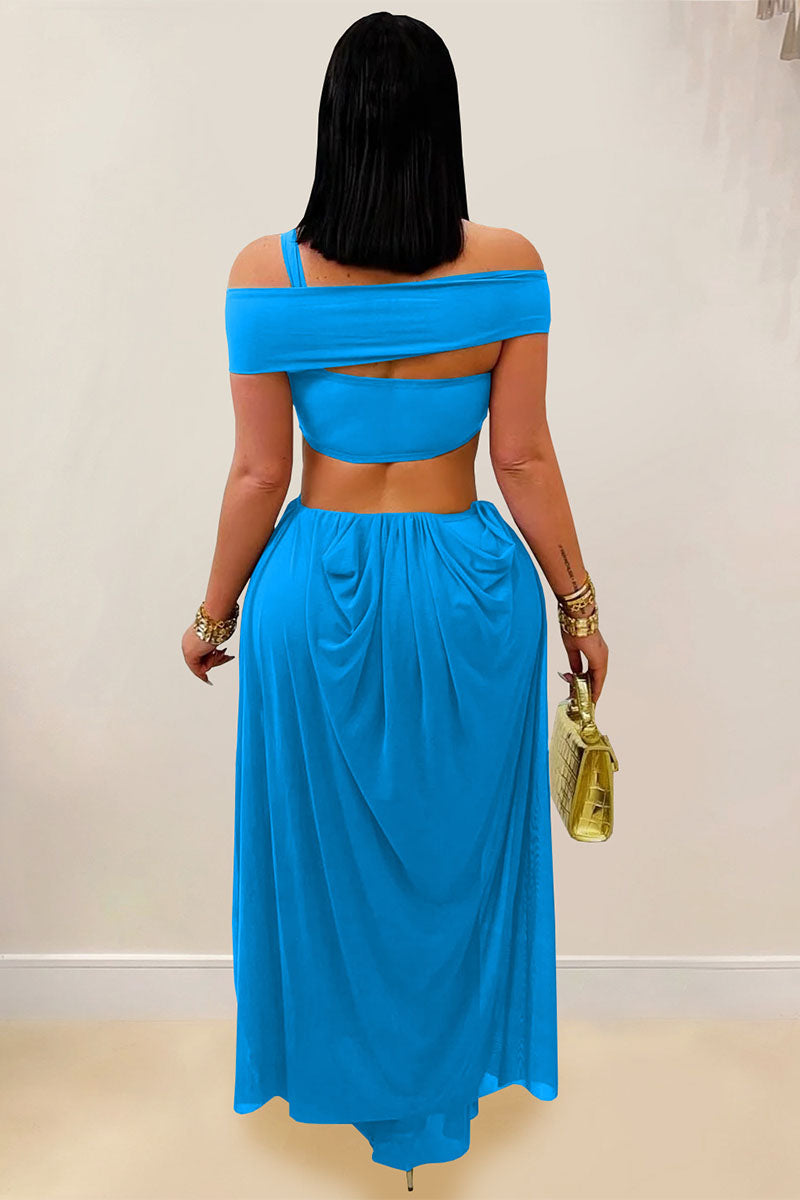 Sienna Muse Off-Shoulder Cutout Draped Maxi Dress
