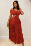 Sienna Muse Off-Shoulder Cutout Draped Maxi Dress