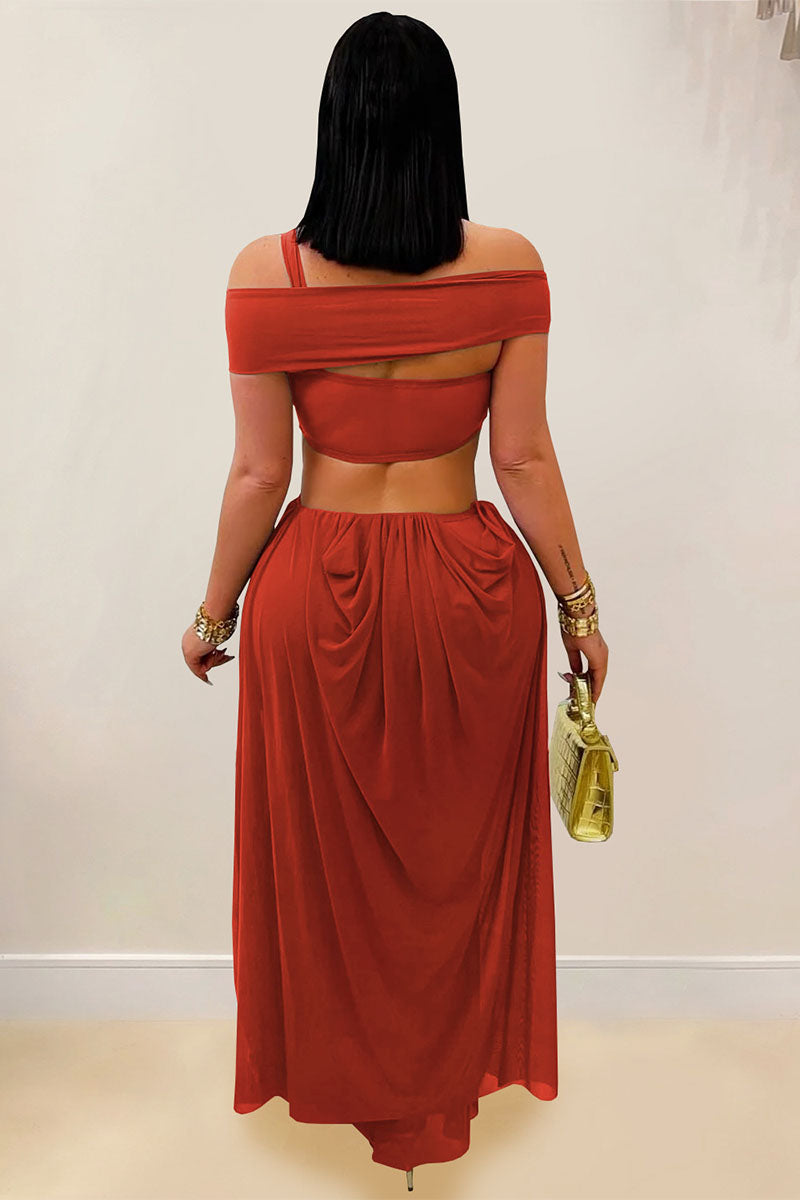 Sienna Muse Off-Shoulder Cutout Draped Maxi Dress