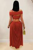Sienna Muse Off-Shoulder Cutout Draped Maxi Dress