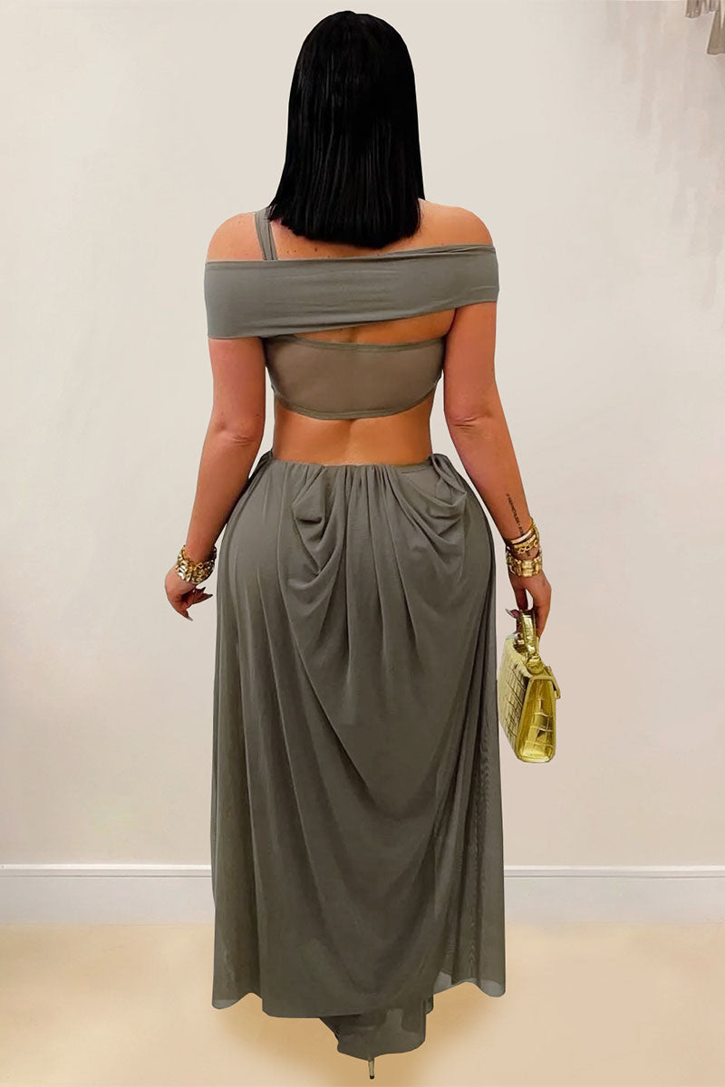 Sienna Muse Off-Shoulder Cutout Draped Maxi Dress