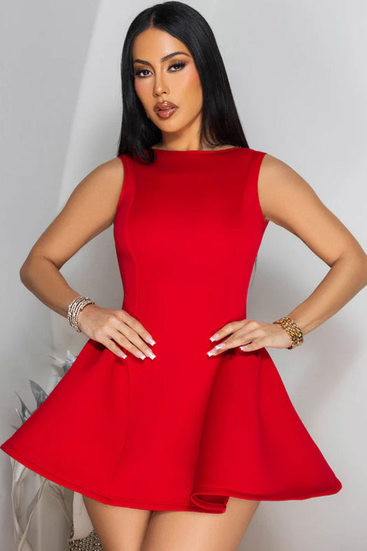 Red Ultra Mini Ponti Dress