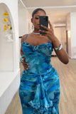 Ocean Ruffle Muse Maxi Dress