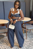 Navy Bow Muse Two-Piece Set