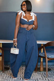 Navy Bow Muse Two-Piece Set