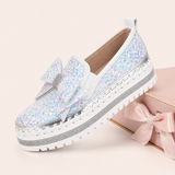 Women Sparkly Loafers - Black Star