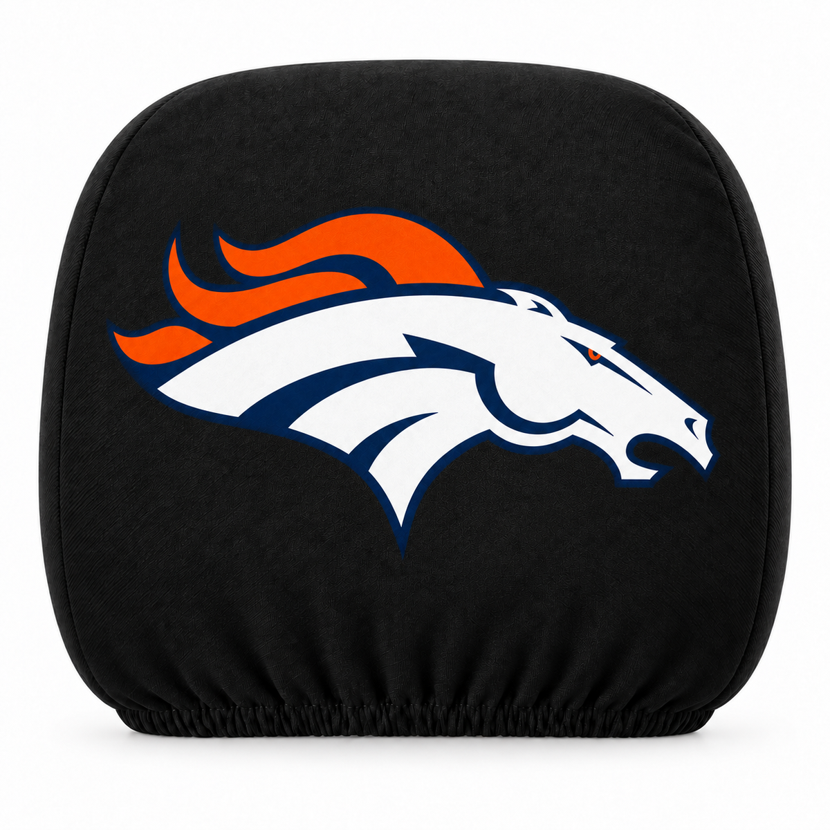 Denver Broncos car headrest cover, Style 1 logo design, white background