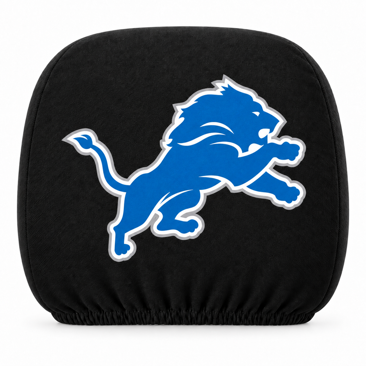 Detroit Lions car headrest cover, Style 1 logo design, white background