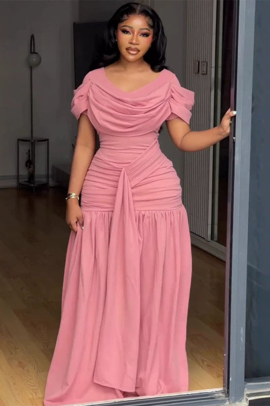Rose Reverie Draped Drop-Waist Maxi Dress - 1