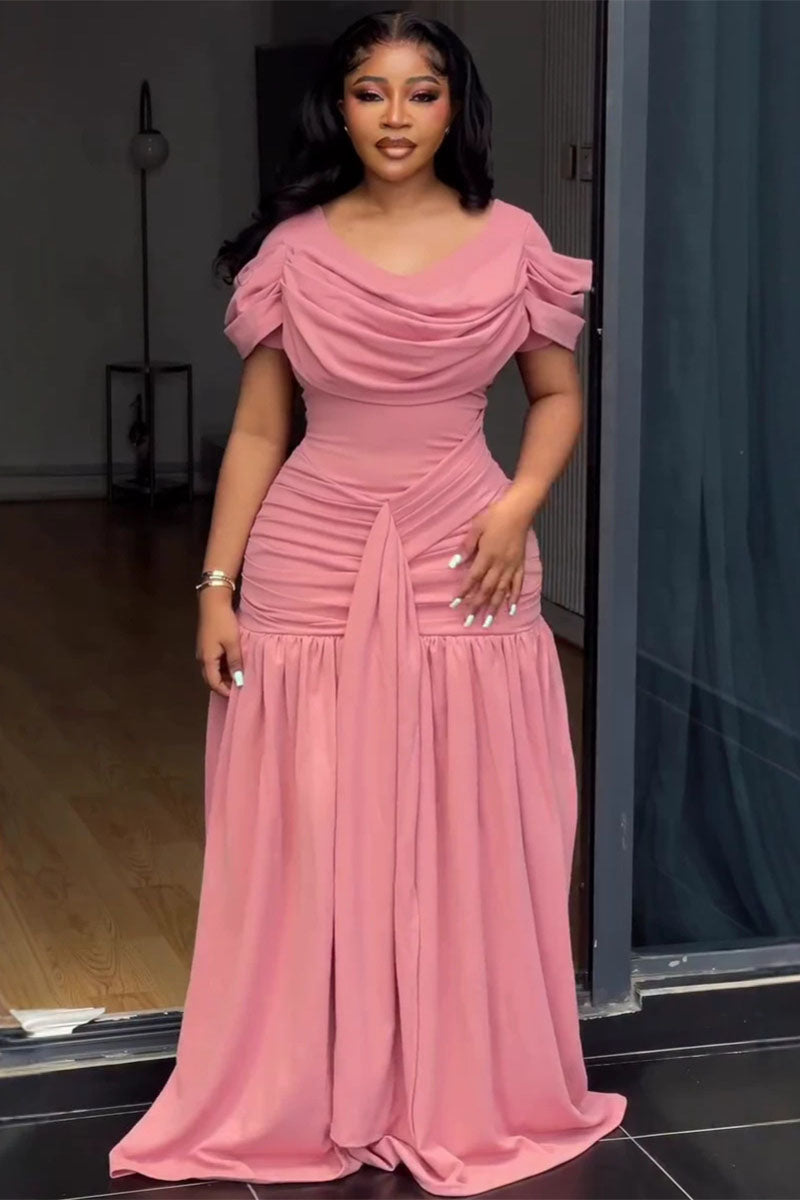 Rose Reverie Draped Drop-Waist Maxi Dress - 2