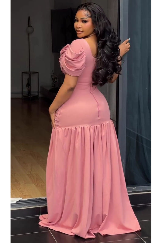 Rose Reverie Draped Drop-Waist Maxi Dress - 3