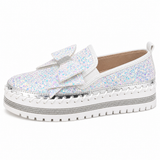 Women Sparkly Loafers - Black Star