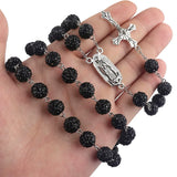 Cross Crystal Rosary Necklace