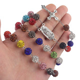 Cross Crystal Rosary Necklace