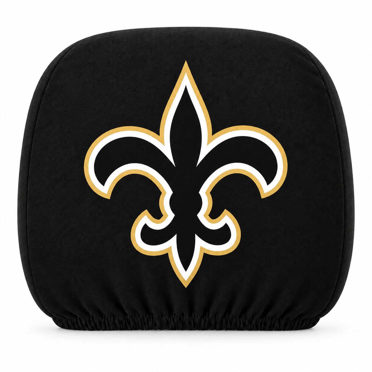 New Orleans Saints car headrest cover, Style 1 logo design, white background