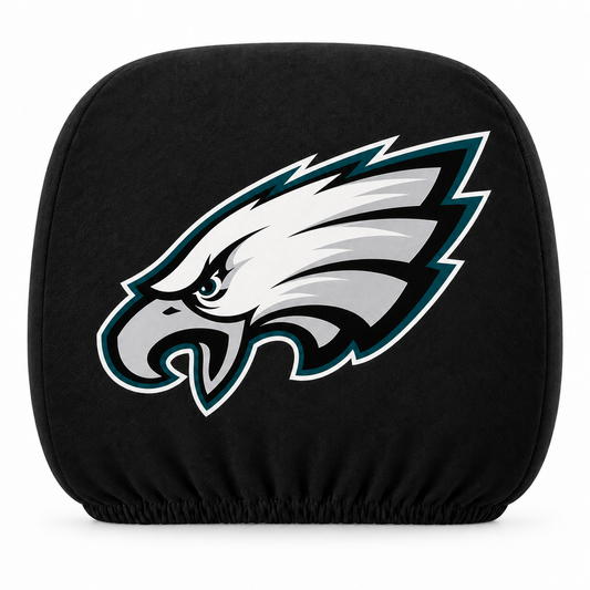 Philadelphia Eagles car headrest cover, Style 1 logo design, white background